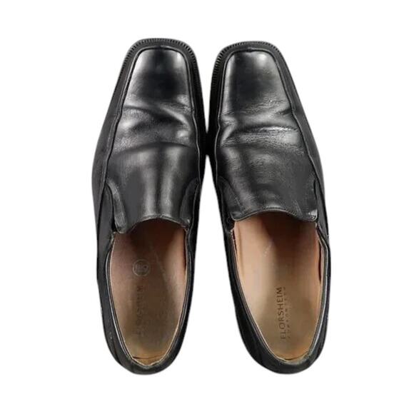 Florsheim Shoes Mens 8.5 Loafer Slip On Classic Black Leather Square Toe Comfort main image 13